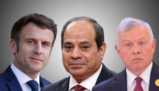 ماكرون والسيسي والملك عبدالله