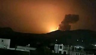 غارة أمريكية سابقة على موقع حوثي