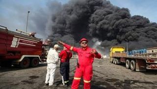 حريق ضخم في 