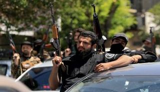 قوات سورية في دمشق عقب اشتباكات اندلعت في جرمانا
