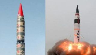 صاروخا أجني الهندي (يمين) وشاهين الباكستاني (يسار)