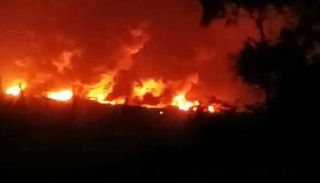 حرائق في مصنع أسمنت باجل جراء القصف الإسرائيلي - متداولة