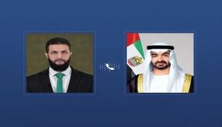 الشيخ محمد بن زايد آل نهيان رئيس دولة الإمارات والرئيس السوري أحمد الشرع