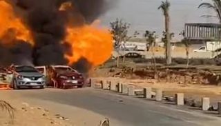 انفجار خط الغاز بطريق الواحات