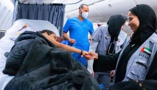 أحد أطفال غزة المتجهين للعلاج في دولة الإمارات