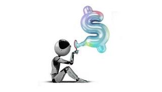 روبوت وعلامة الدولار الأمريكي (مصدر الصورة: الإيكونوميست)