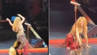 شاكيرا تسقط على المسرح 