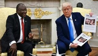 الرئيس الأمريكي دونالد ترامب وررئيس جنوب أفريقيا سيريل رامابوسا