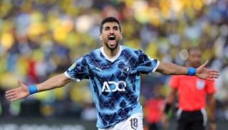 احتفال وليد الكرتي لاعب بيراميدز