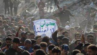 جانب من المظاهرات المناهضة لحماس في غزة