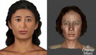 نسختان من إعادة بناء وجه المومياء