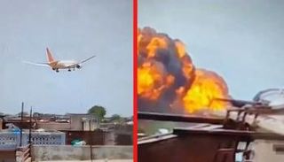 لحظة تحطم الطائرة الهندية