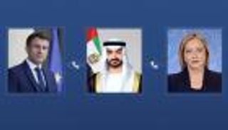 محمد بن زايد يبحث مع ماكرون وميلوني تطورات المنطقة