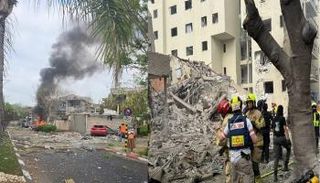 جانب من الدمار جراء الصواريخ الإيرانية