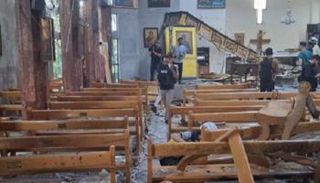 آثار الانفجار داخل كنيسة مار إلياس في دمشق - سانا