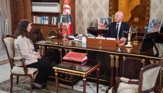 جانب من لقاء سعيد ورئيسة الحكومة