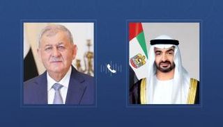 رئيس دولة الإمارات يتلقى اتصالا هاتفيا من رئيس العراق