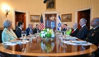 جانب من لقاء ترامب ونتنياهو