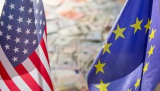 علم الاتحاد الأوروبي والولايات الأمريكية المتحدة