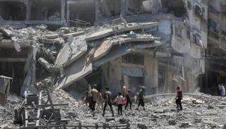 آثار القصف الإسرائيلي على قطاع غزة