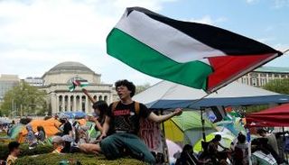 متظاهرون داعمون للفلسطينيين في جامعة كولومبيا- أرشيفية