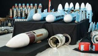 جانب من الصواريخ الحوثية التي ضبطتها المقاومة اليمنية