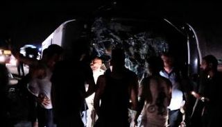 انقلاب أتوبيس على طريق مطروح