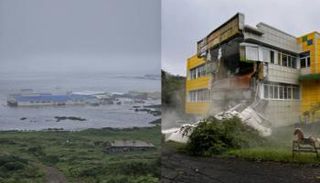 آثار الزلزال ظهرت على المباني وامتدت للبحر 