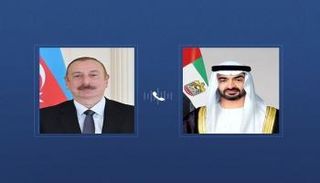 الشيخ محمد بن زايد آل نهيان رئيس دولة الإمارات والرئيس إلهام علييف