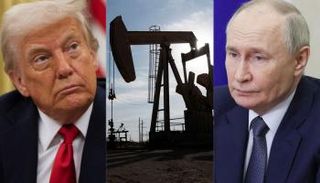 فلاديمير بوتين ودونالد ترامب وحفارات تنقيب - تعبيرية