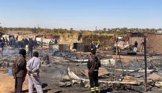 حريق في خيام اللاجئين السودانيين في ليبيا
