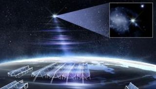 رسم توضيحي لنظام نجمي رباعي يضم نجمين قزمين بنيين فاشلين ونجمين