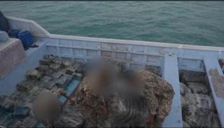 جانب من عملية اعتراض شحنة المسدسات