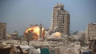 جانب من عمليات القصف والهدم بغزة