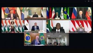 جانب من أعمال القمة الافتراضية لقادة دول مجموعة «بريكس»