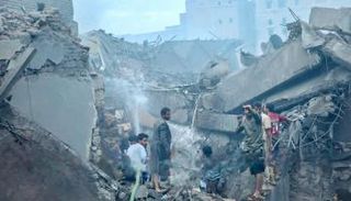 مبنى التوجيه المعنوي بعد تدميره بغارات إسرائيلية