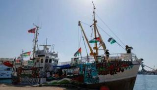 أحد قوارب أسطول الصمود