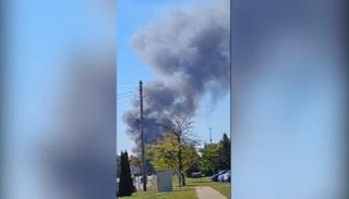 لقطة من فيديو يظهر الحريق  