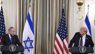 جانب من المؤتمر الصحفي بين ترامب ونتنياهو