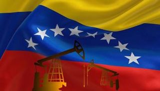 حفارات تنقيب عن النفط وعلم فنزويلا (المصدر: نيوزويك)