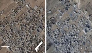 صورة تظهر عمليات الهدم في غزة