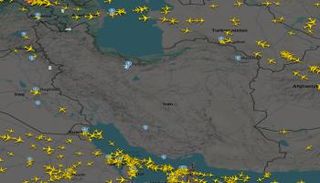 المجال الجوي الإيراني عبر موقع فلايت رادار