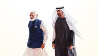 الشيخ محمد بن زايد آل نهيان رئيس دولة الإمارات ورئيس وزراء الهند