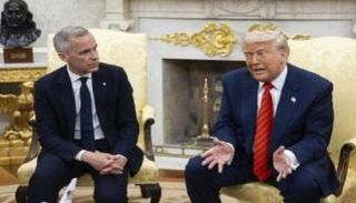 لقاء سابق بين الرئيس الأمريكي دونالد ترامب ورئيس وزراء كندا مارك كارني