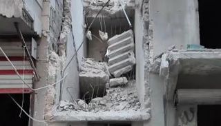 انهيار مبنى في حلب