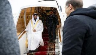 الشيخ محمد بن زايد آل نهيان رئيس دولة الإمارات لدى وصوله روسيا