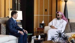 الشيخ طحنون بن زايد آل نهيان، مع نائب رئيس الوزراء الكازاخستاني