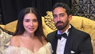 مي عز الدين رفقة زوجها أحمد تيمور 