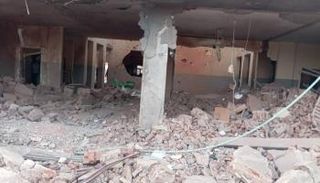 آثار الدمار في مستشفى الضعين