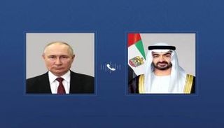 الشيخ محمد بن زايد آل نهيان رئيس دولة الإمارات والرئيس الروسي فلاديمير بوتين